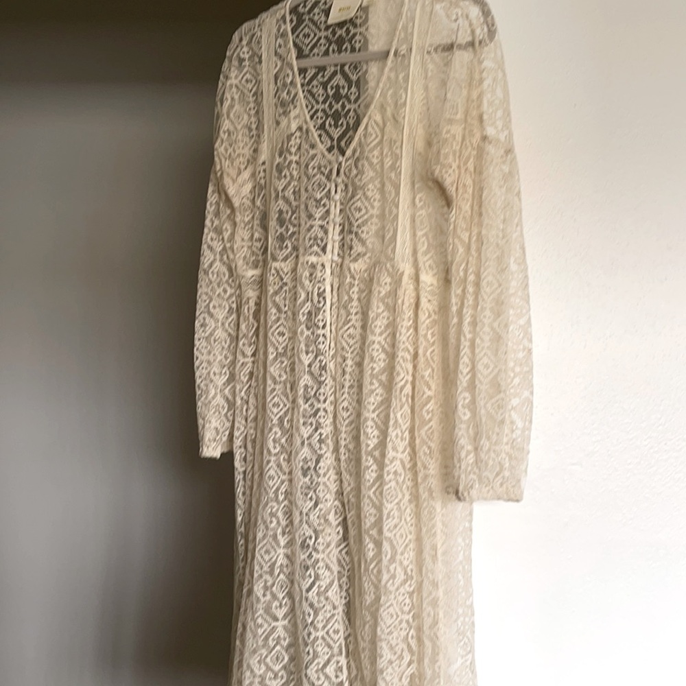 Maeve by Anthropologie Cream Duster